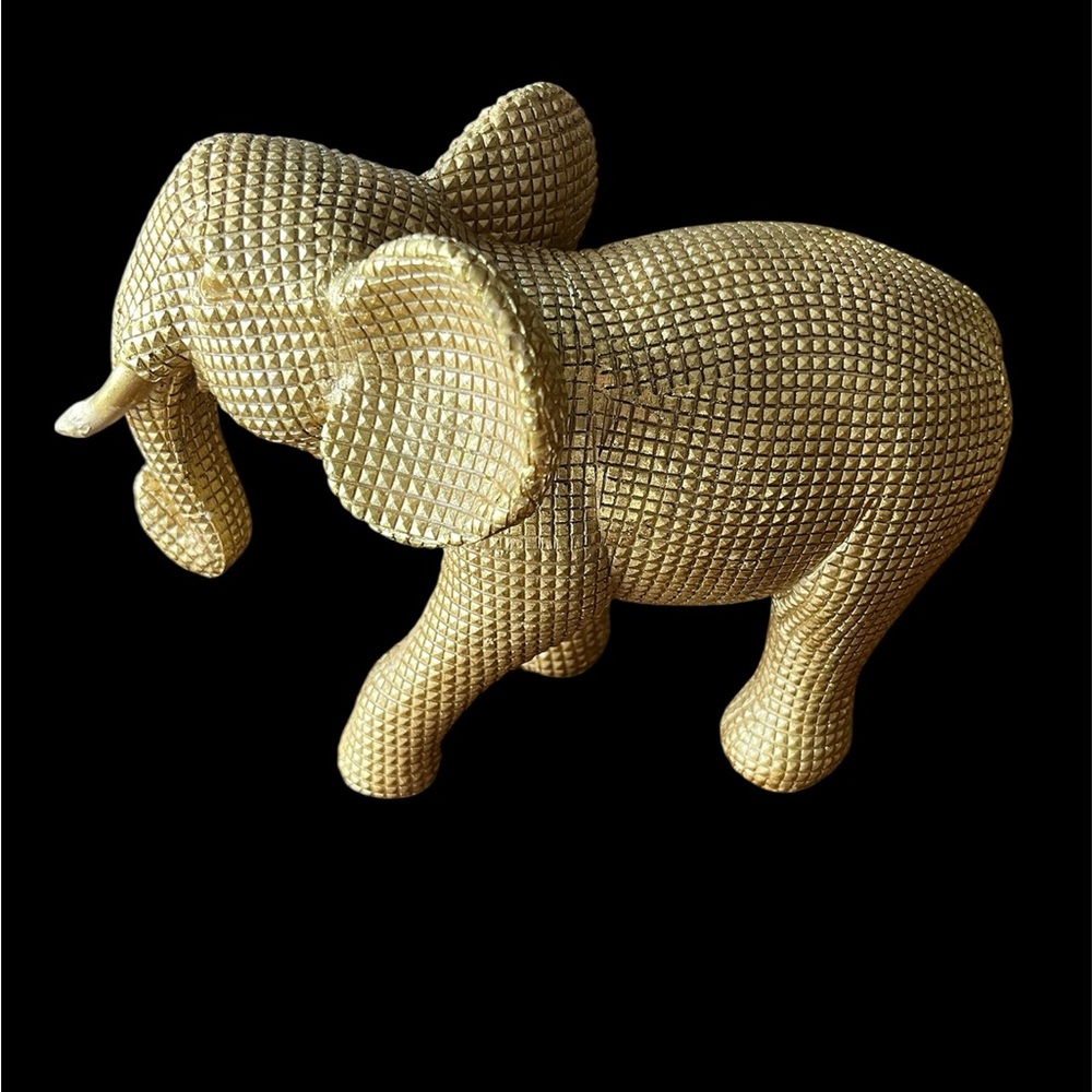 Gold beaded Elephant sculpture